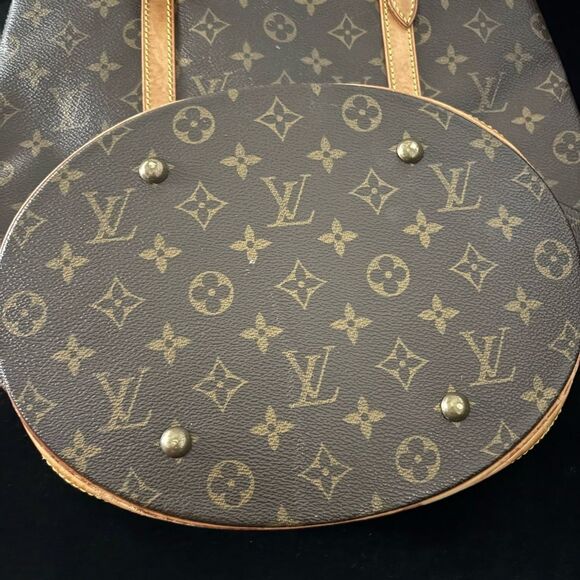 Used Louis Vuitton Brown Monogram Tote Bag bucket bag used good condition - Picture 7 of 16